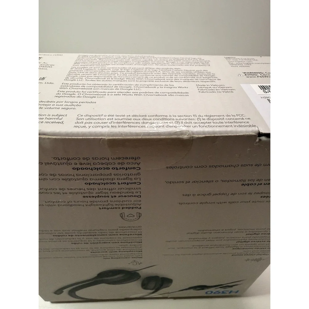 Logitech H390 USB Headset – New Sealed – Noise Cancelling Mic – Black (A1)